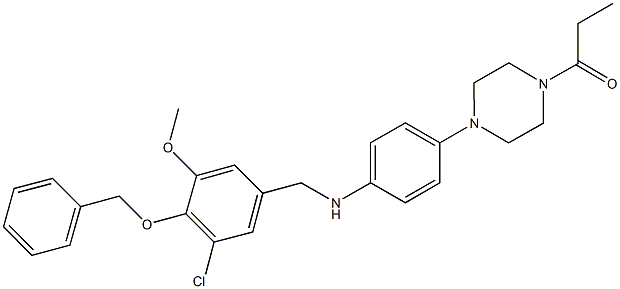 N-[4-(benzyloxy)-3-chloro-5-methoxybenzyl]-N-[4-(4-propionyl-1-piperazinyl)phenyl]amine Structure