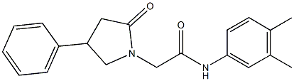 N-(3,4-dimethylphenyl)-2-(2-oxo-4-phenyl-1-pyrrolidinyl)acetamide 구조식 이미지