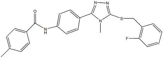 N-(4-{5-[(2-fluorobenzyl)sulfanyl]-4-methyl-4H-1,2,4-triazol-3-yl}phenyl)-4-methylbenzamide 구조식 이미지