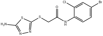 2-[(5-amino-1,3,4-thiadiazol-2-yl)sulfanyl]-N-(4-bromo-2-chlorophenyl)acetamide 구조식 이미지