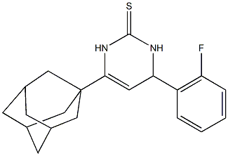 6-(1-adamantyl)-4-(2-fluorophenyl)-3,4-dihydro-2(1H)-pyrimidinethione 구조식 이미지