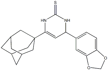 6-(1-adamantyl)-4-(1,3-benzodioxol-5-yl)-3,4-dihydro-2(1H)-pyrimidinethione 구조식 이미지