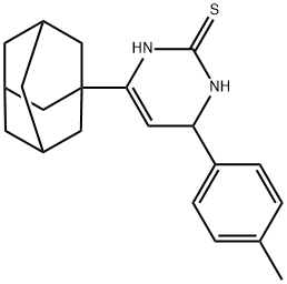 6-(1-adamantyl)-4-(4-methylphenyl)-3,4-dihydro-2(1H)-pyrimidinethione 구조식 이미지