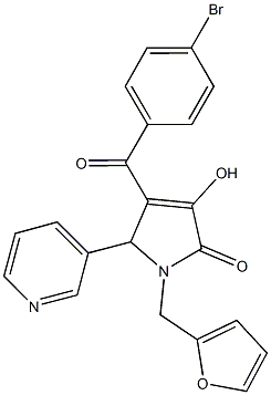 4-(4-bromobenzoyl)-1-(2-furylmethyl)-3-hydroxy-5-(3-pyridinyl)-1,5-dihydro-2H-pyrrol-2-one Structure