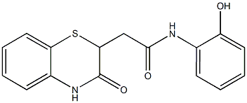 N-(2-hydroxyphenyl)-2-(3-oxo-3,4-dihydro-2H-1,4-benzothiazin-2-yl)acetamide 구조식 이미지