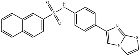 N-(4-imidazo[2,1-b][1,3]thiazol-6-ylphenyl)-2-naphthalenesulfonamide 구조식 이미지