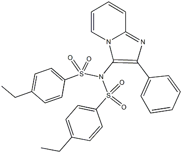 4-ethyl-N-[(4-ethylphenyl)sulfonyl]-N-(2-phenylimidazo[1,2-a]pyridin-3-yl)benzenesulfonamide 구조식 이미지