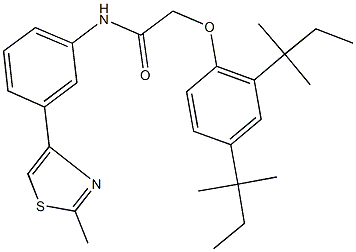 2-(2,4-ditert-pentylphenoxy)-N-[3-(2-methyl-1,3-thiazol-4-yl)phenyl]acetamide Structure