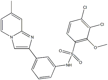 3,4-dichloro-2-methoxy-N-[3-(7-methylimidazo[1,2-a]pyridin-2-yl)phenyl]benzenesulfonamide Structure