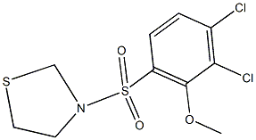 2,3-dichloro-6-(1,3-thiazolidin-3-ylsulfonyl)phenyl methyl ether 구조식 이미지