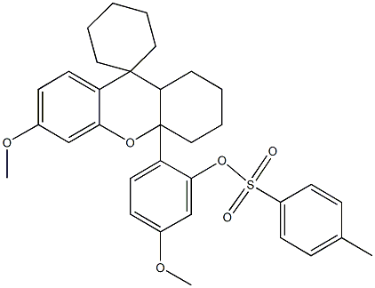 5-methoxy-2-(6-methoxy-1,2,3,4,9,9a-hexahydrospiro[4aH-xanthene-9,1'-cyclohexane]-4a-yl)phenyl 4-methylbenzenesulfonate Structure