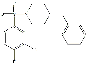 1-benzyl-4-[(3-chloro-4-fluorophenyl)sulfonyl]piperazine 구조식 이미지