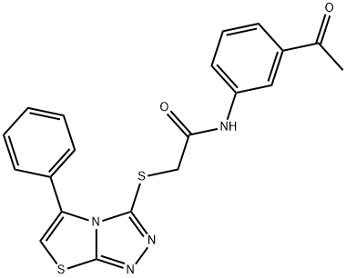 N-(3-acetylphenyl)-2-[(5-phenyl[1,3]thiazolo[2,3-c][1,2,4]triazol-3-yl)sulfanyl]acetamide 구조식 이미지