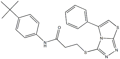 N-(4-tert-butylphenyl)-3-[(5-phenyl[1,3]thiazolo[2,3-c][1,2,4]triazol-3-yl)sulfanyl]propanamide Structure