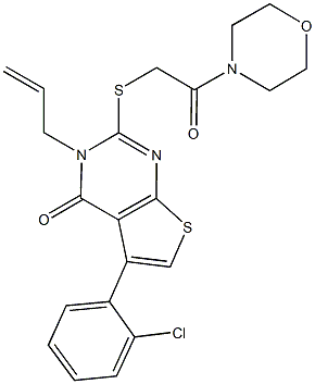 3-allyl-5-(2-chlorophenyl)-2-{[2-(4-morpholinyl)-2-oxoethyl]sulfanyl}thieno[2,3-d]pyrimidin-4(3H)-one 구조식 이미지