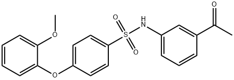 N-(3-acetylphenyl)-4-(2-methoxyphenoxy)benzenesulfonamide 구조식 이미지