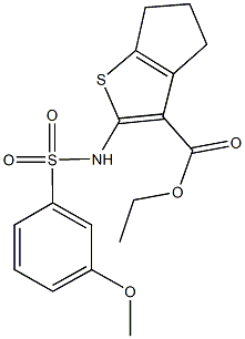 ethyl 2-{[(3-methoxyphenyl)sulfonyl]amino}-5,6-dihydro-4H-cyclopenta[b]thiophene-3-carboxylate 구조식 이미지