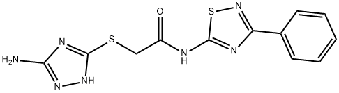 2-[(5-amino-1H-1,2,4-triazol-3-yl)sulfanyl]-N-(3-phenyl-1,2,4-thiadiazol-5-yl)acetamide 구조식 이미지