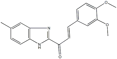 3-(3,4-dimethoxyphenyl)-1-(5-methyl-1H-benzimidazol-2-yl)-2-propen-1-one Structure