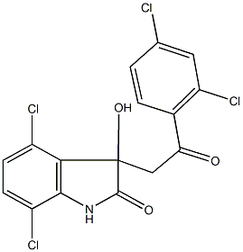 4,7-dichloro-3-[2-(2,4-dichlorophenyl)-2-oxoethyl]-3-hydroxy-1,3-dihydro-2H-indol-2-one Structure
