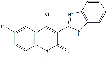3-(1H-benzimidazol-2-yl)-4,6-dichloro-1-methyl-2(1H)-quinolinone 구조식 이미지