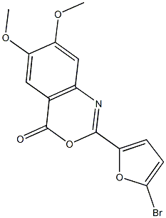 2-(5-bromo-2-furyl)-6,7-dimethoxy-4H-3,1-benzoxazin-4-one Structure