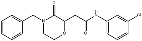 2-(4-benzyl-3-oxo-2-morpholinyl)-N-(3-chlorophenyl)acetamide Structure