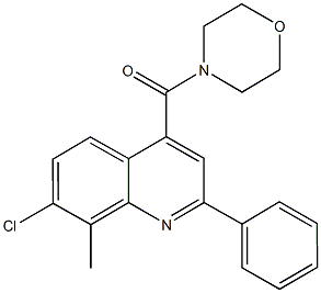 7-chloro-8-methyl-4-(4-morpholinylcarbonyl)-2-phenylquinoline 구조식 이미지