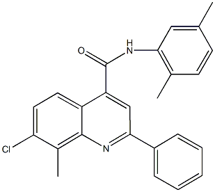 7-chloro-N-(2,5-dimethylphenyl)-8-methyl-2-phenyl-4-quinolinecarboxamide 구조식 이미지