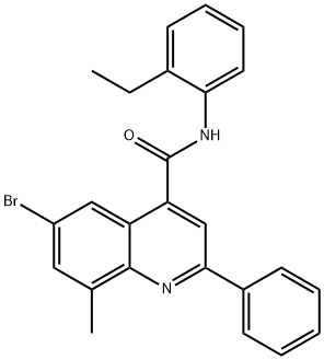 6-bromo-N-(2-ethylphenyl)-8-methyl-2-phenyl-4-quinolinecarboxamide Structure