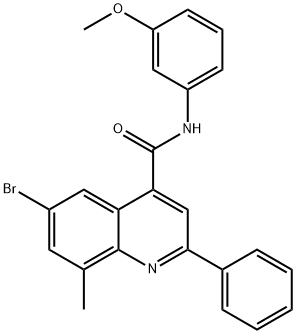 6-bromo-N-(3-methoxyphenyl)-8-methyl-2-phenyl-4-quinolinecarboxamide 구조식 이미지