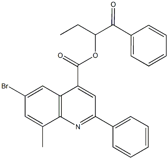 1-benzoylpropyl 6-bromo-8-methyl-2-phenyl-4-quinolinecarboxylate 구조식 이미지