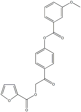 2-{4-[(3-methoxybenzoyl)oxy]phenyl}-2-oxoethyl 2-furoate 구조식 이미지