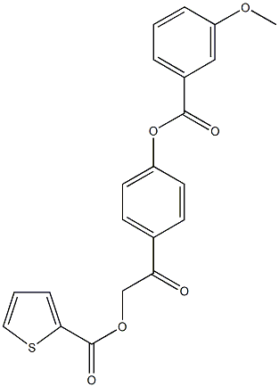 2-{4-[(3-methoxybenzoyl)oxy]phenyl}-2-oxoethyl 2-thiophenecarboxylate Structure