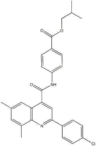 isobutyl 4-({[2-(4-chlorophenyl)-6,8-dimethyl-4-quinolinyl]carbonyl}amino)benzoate Structure
