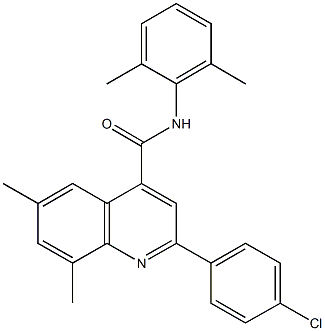 2-(4-chlorophenyl)-N-(2,6-dimethylphenyl)-6,8-dimethyl-4-quinolinecarboxamide 구조식 이미지