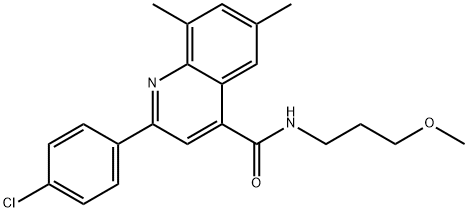 2-(4-chlorophenyl)-N-(3-methoxypropyl)-6,8-dimethyl-4-quinolinecarboxamide 구조식 이미지