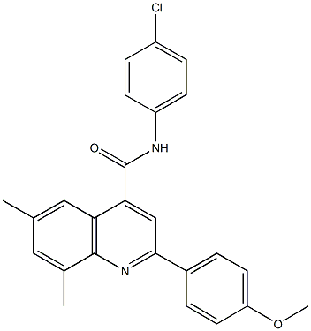 N-(4-chlorophenyl)-2-(4-methoxyphenyl)-6,8-dimethyl-4-quinolinecarboxamide 구조식 이미지