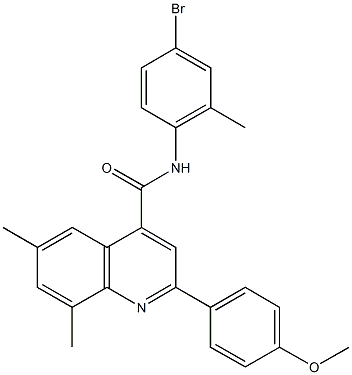 N-(4-bromo-2-methylphenyl)-2-(4-methoxyphenyl)-6,8-dimethyl-4-quinolinecarboxamide 구조식 이미지