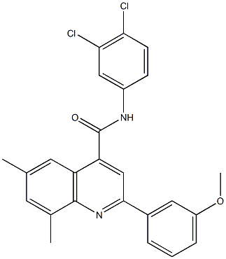 N-(3,4-dichlorophenyl)-2-(3-methoxyphenyl)-6,8-dimethyl-4-quinolinecarboxamide 구조식 이미지