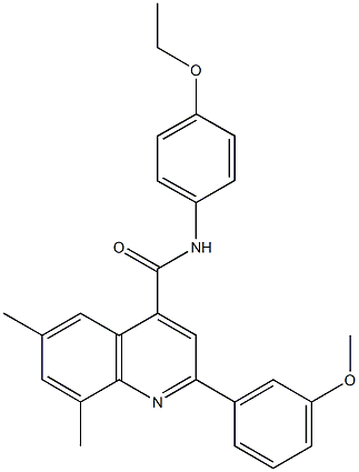 N-(4-ethoxyphenyl)-2-(3-methoxyphenyl)-6,8-dimethyl-4-quinolinecarboxamide 구조식 이미지