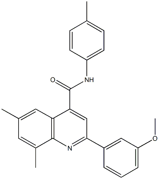 2-(3-methoxyphenyl)-6,8-dimethyl-N-(4-methylphenyl)-4-quinolinecarboxamide 구조식 이미지