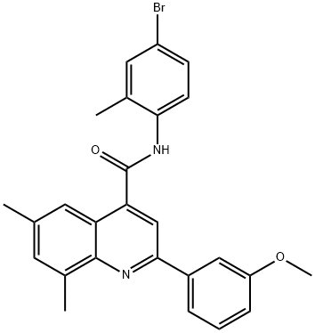 N-(4-bromo-2-methylphenyl)-2-(3-methoxyphenyl)-6,8-dimethyl-4-quinolinecarboxamide 구조식 이미지