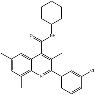 2-(3-chlorophenyl)-N-cyclohexyl-3,6,8-trimethyl-4-quinolinecarboxamide Structure