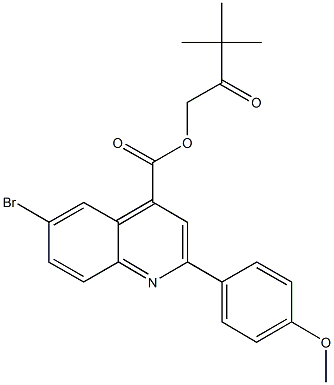 3,3-dimethyl-2-oxobutyl 6-bromo-2-(4-methoxyphenyl)-4-quinolinecarboxylate 구조식 이미지