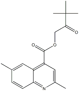 3,3-dimethyl-2-oxobutyl 2,6-dimethyl-4-quinolinecarboxylate Structure