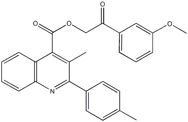 2-(3-methoxyphenyl)-2-oxoethyl 3-methyl-2-(4-methylphenyl)-4-quinolinecarboxylate 구조식 이미지