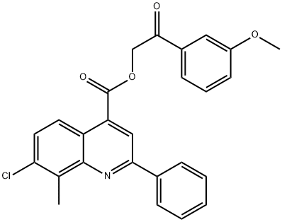 2-(3-methoxyphenyl)-2-oxoethyl 7-chloro-8-methyl-2-phenyl-4-quinolinecarboxylate Structure