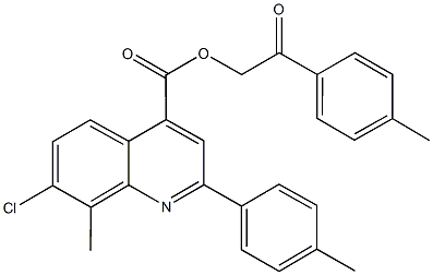 2-(4-methylphenyl)-2-oxoethyl 7-chloro-8-methyl-2-(4-methylphenyl)-4-quinolinecarboxylate Structure
