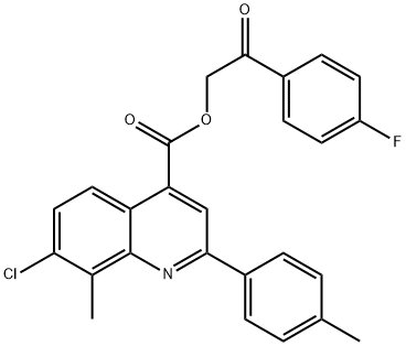 2-(4-fluorophenyl)-2-oxoethyl 7-chloro-8-methyl-2-(4-methylphenyl)-4-quinolinecarboxylate Structure